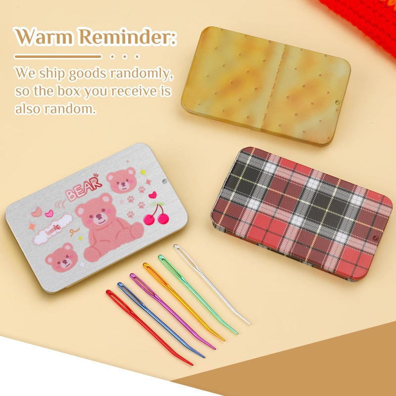 UOOU 18 Pieces Yarn Needle,Tapestry Needle Bent Embroidery Needles Bent Tip Needles,Large-Eye Blunt Needles with Random Box for Knitting Crochet (Random Color) - Image 2